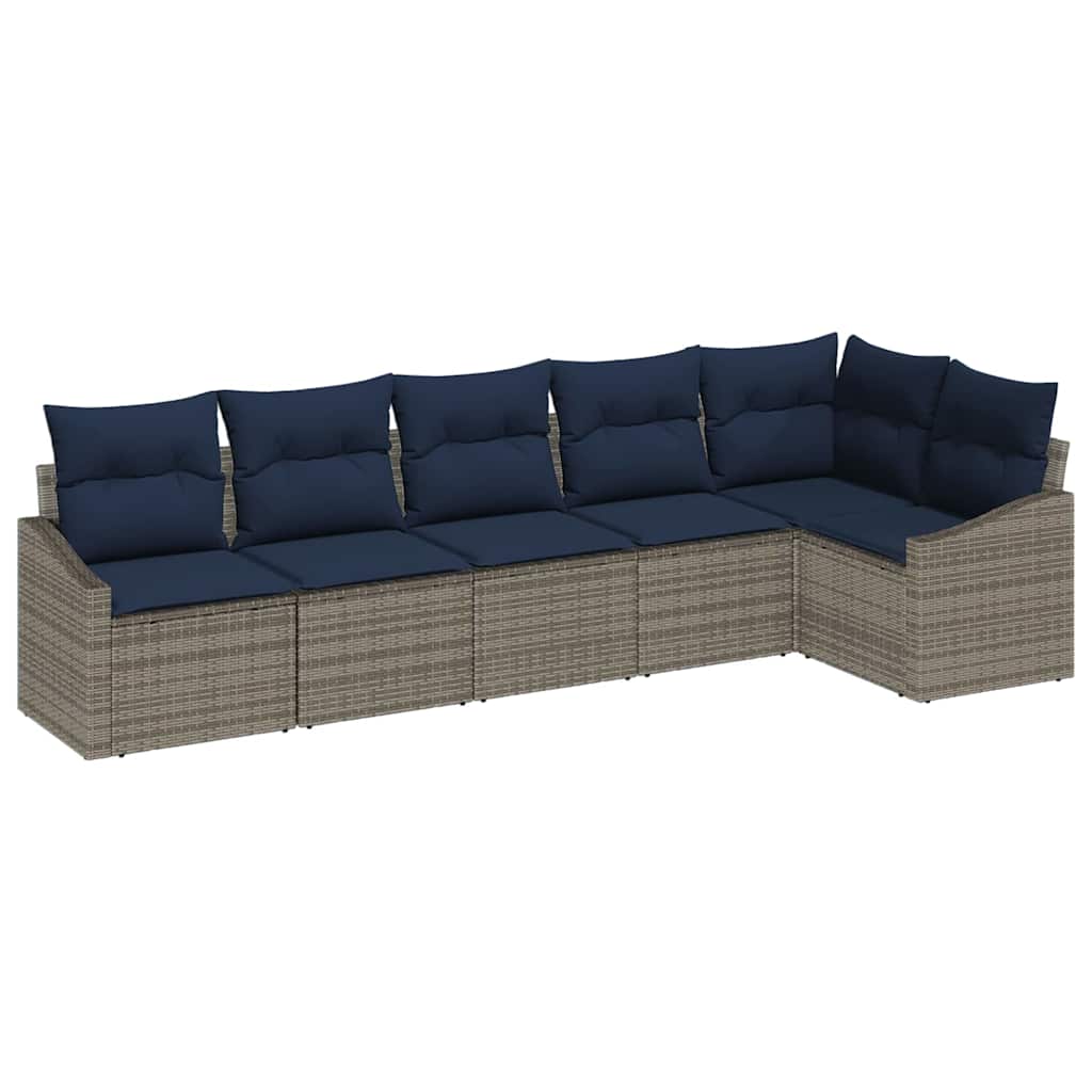 Tuinbankenset Met Kussen 6 Pcs Poly Rattan