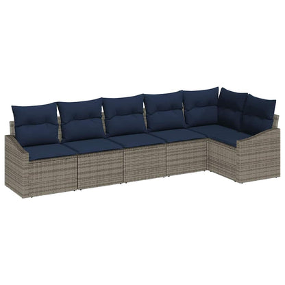 Tuinbankenset Met Kussen 6 Pcs Poly Rattan