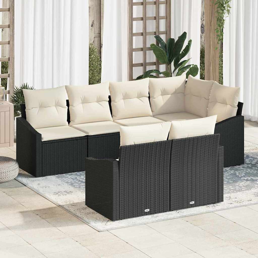 Tuinbankenset Met Kussen 7 Pcs Poly Rattan