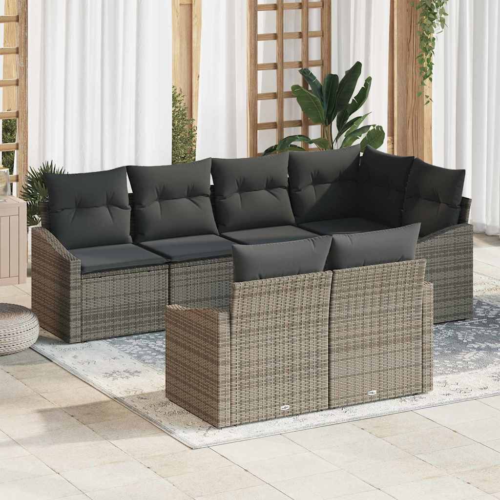 Tuinbankenset Met Kussen 7 Pcs Poly Rattan