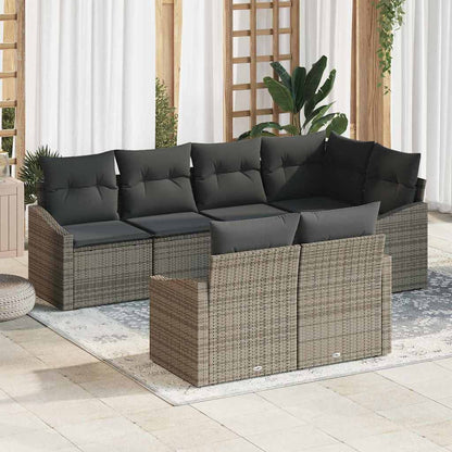 Tuinbankenset Met Kussen 7 Pcs Poly Rattan