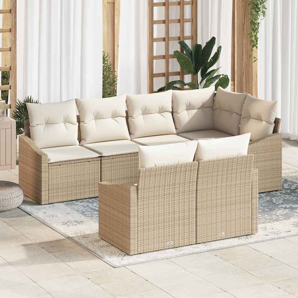 Tuinbankenset Met Kussen 7 Pcs Poly Rattan