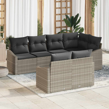 Tuinbankenset Met Kussen Met Opslag 7 Pcs Poly Rattan
