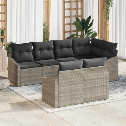 Tuinbankenset Met Kussen 7 Pcs Poly Rattan