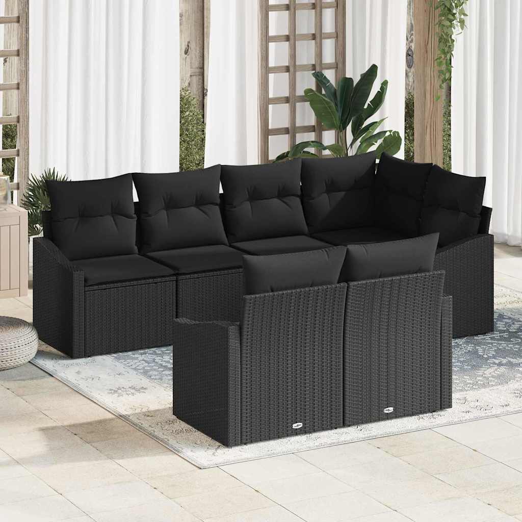 Tuinbankenset Met Kussen 7 Pcs Poly Rattan