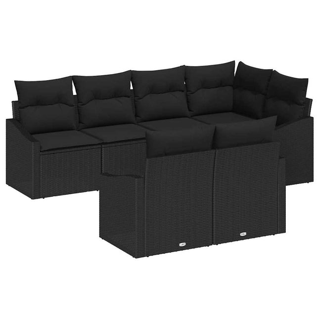 Tuinbankenset Met Kussen Met Opslag 7 Pcs Poly Rattan