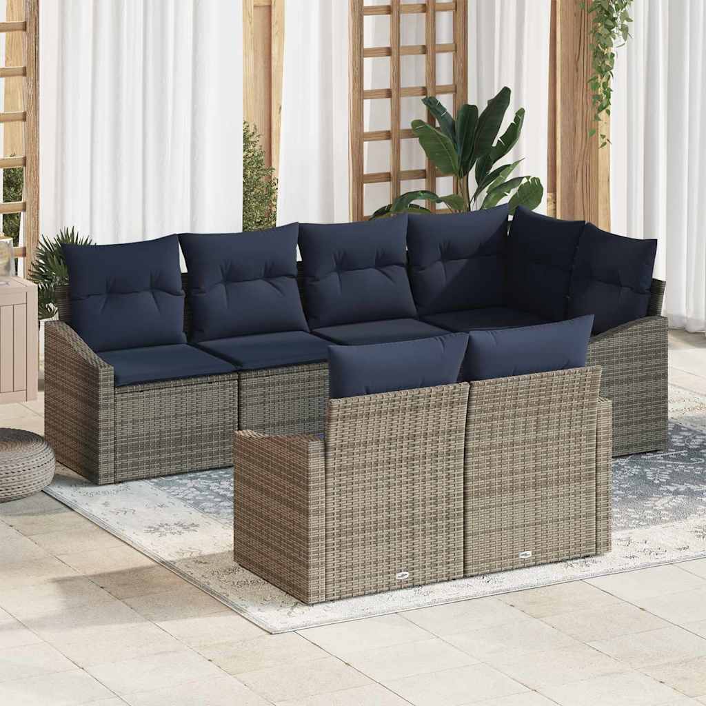 Tuinbankenset Met Kussen 7 Pcs Poly Rattan