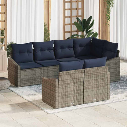 Tuinbankenset Met Kussen 7 Pcs Poly Rattan