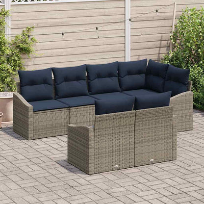 Tuinbankenset Met Kussen 7 Pcs Poly Rattan