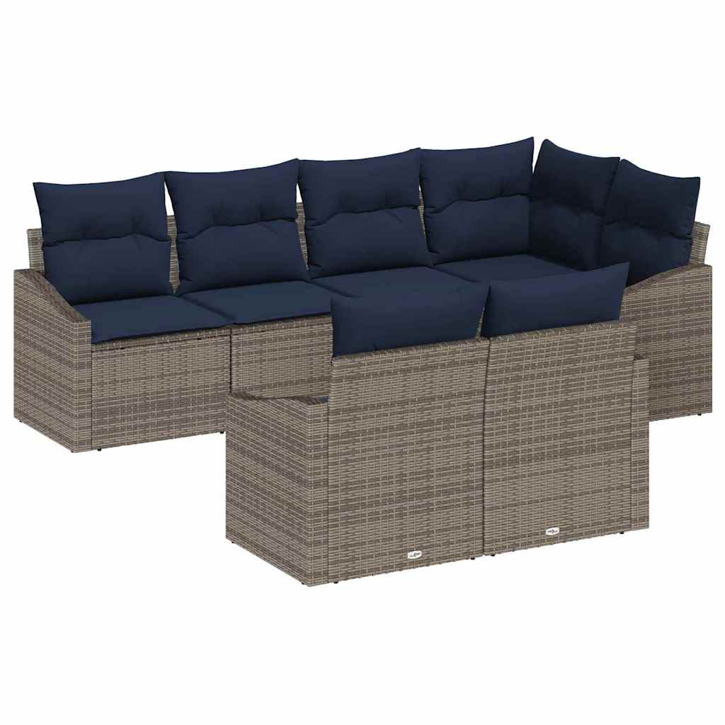 Tuinbankenset Met Kussen 7 Pcs Poly Rattan