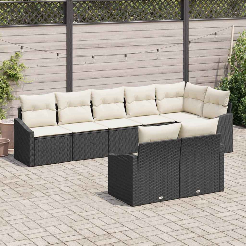 Tuinbankenset Met Kussen 8 Pcs Poly Rattan
