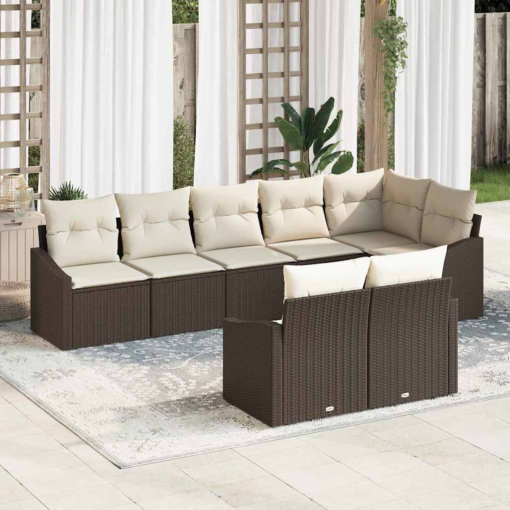 Tuinbankenset Met Kussen 8 Pcs Poly Rattan