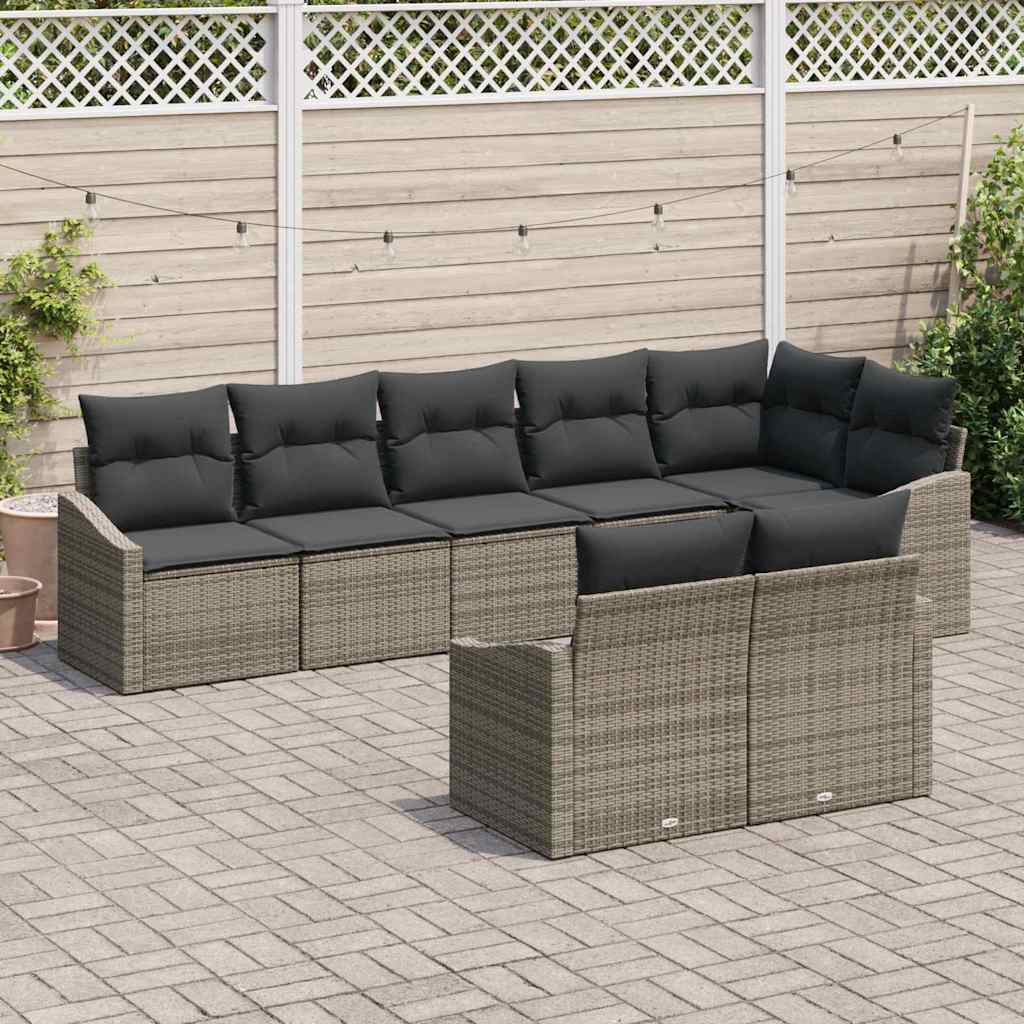 Tuinbankenset Met Kussen 8 Pcs Poly Rattan