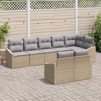 Tuinbankenset Met Kussen 8 Pcs Poly Rattan