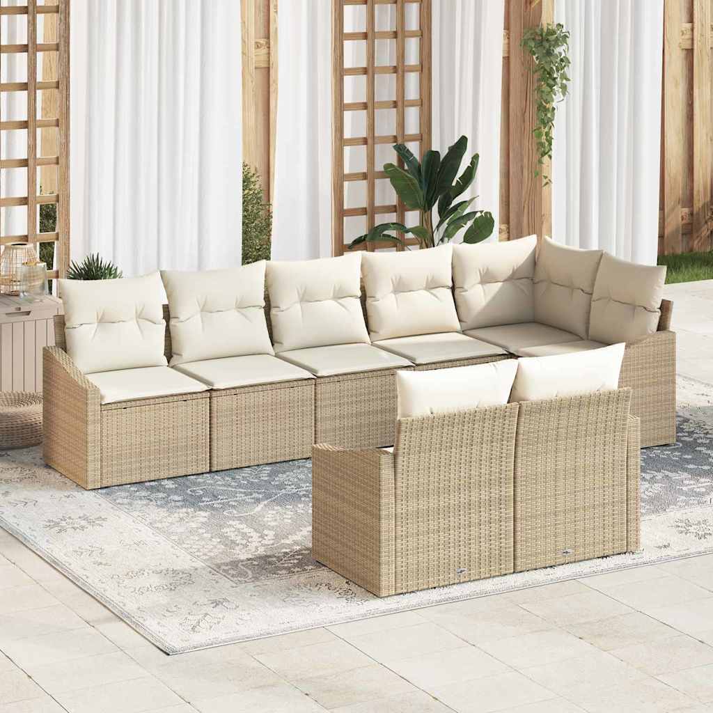 Tuinbankenset Met Kussen 8 Pcs Poly Rattan