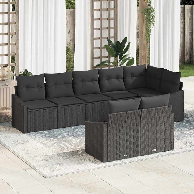 Tuinbankenset Met Kussen 9 Pcs En Licht Grijs Poly Rattan