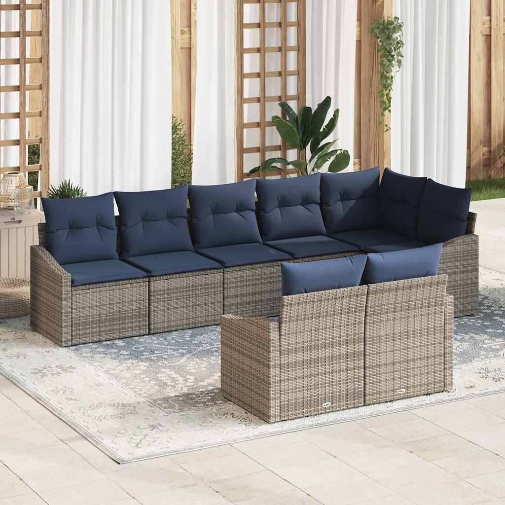 Tuinbankenset Met Kussen 8 Pcs Poly Rattan