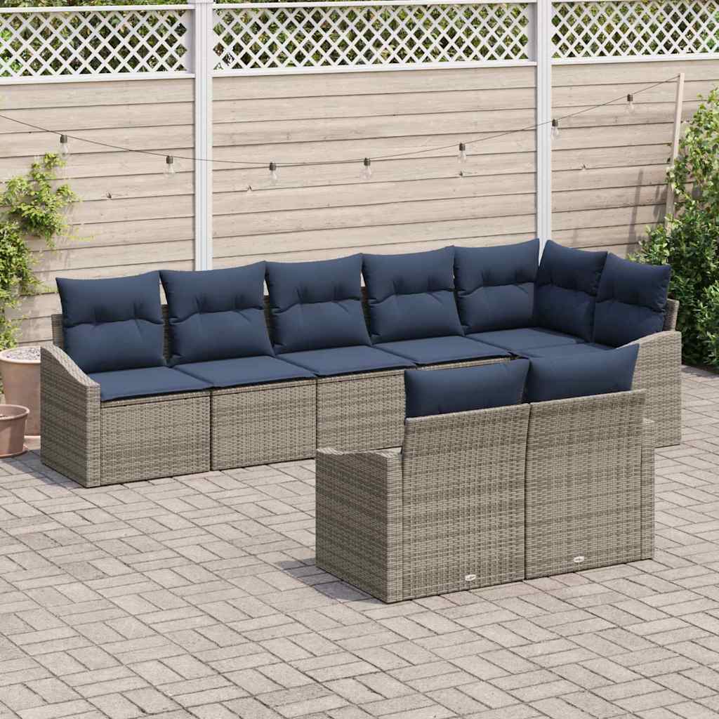 Tuinbankenset Met Kussen 8 Pcs Poly Rattan