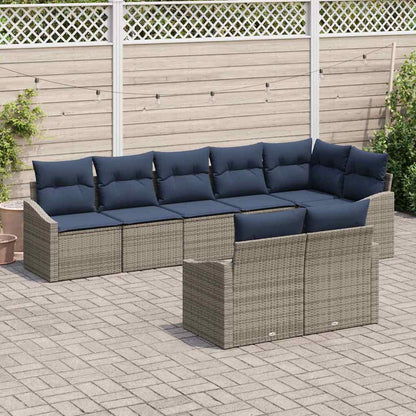 Tuinbankenset Met Kussen 8 Pcs Poly Rattan
