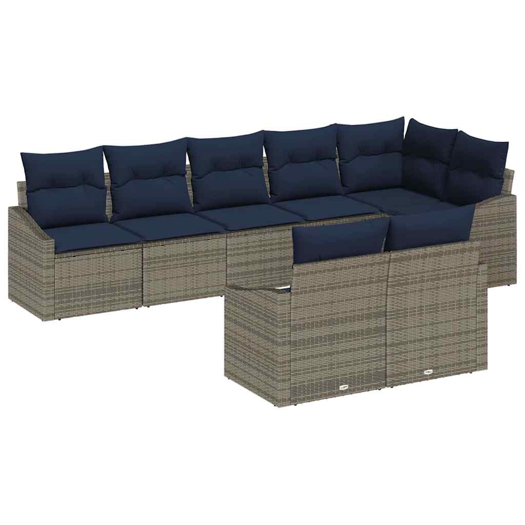 Tuinbankenset Met Kussen 8 Pcs Poly Rattan