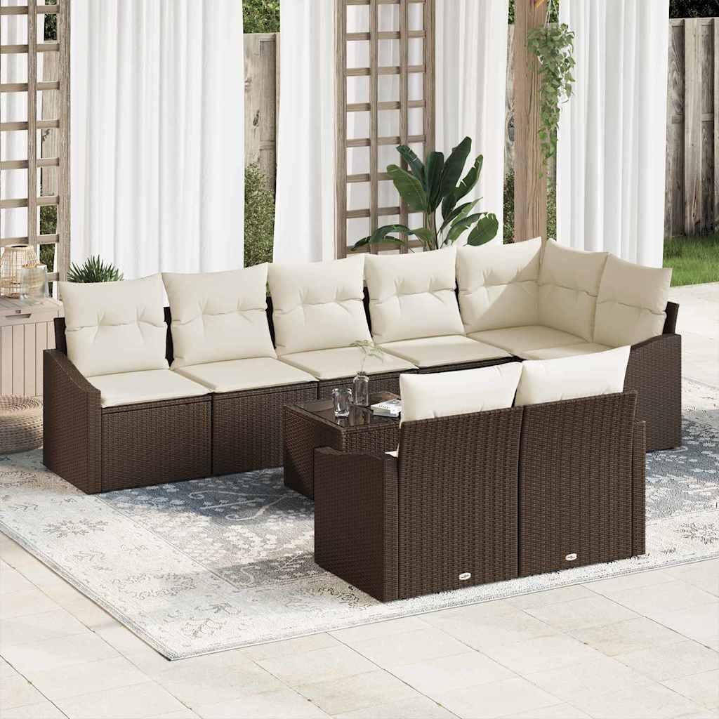 Tuinbankenset Met Kussen 8 Pcs Poly Rattan