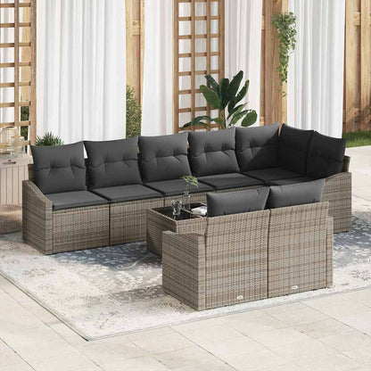 Tuinbankenset Met Kussen 8 Pcs Poly Rattan