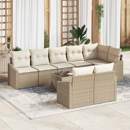 Tuinbankenset Met Kussen 9 Pcs En Licht Grijs Poly Rattan