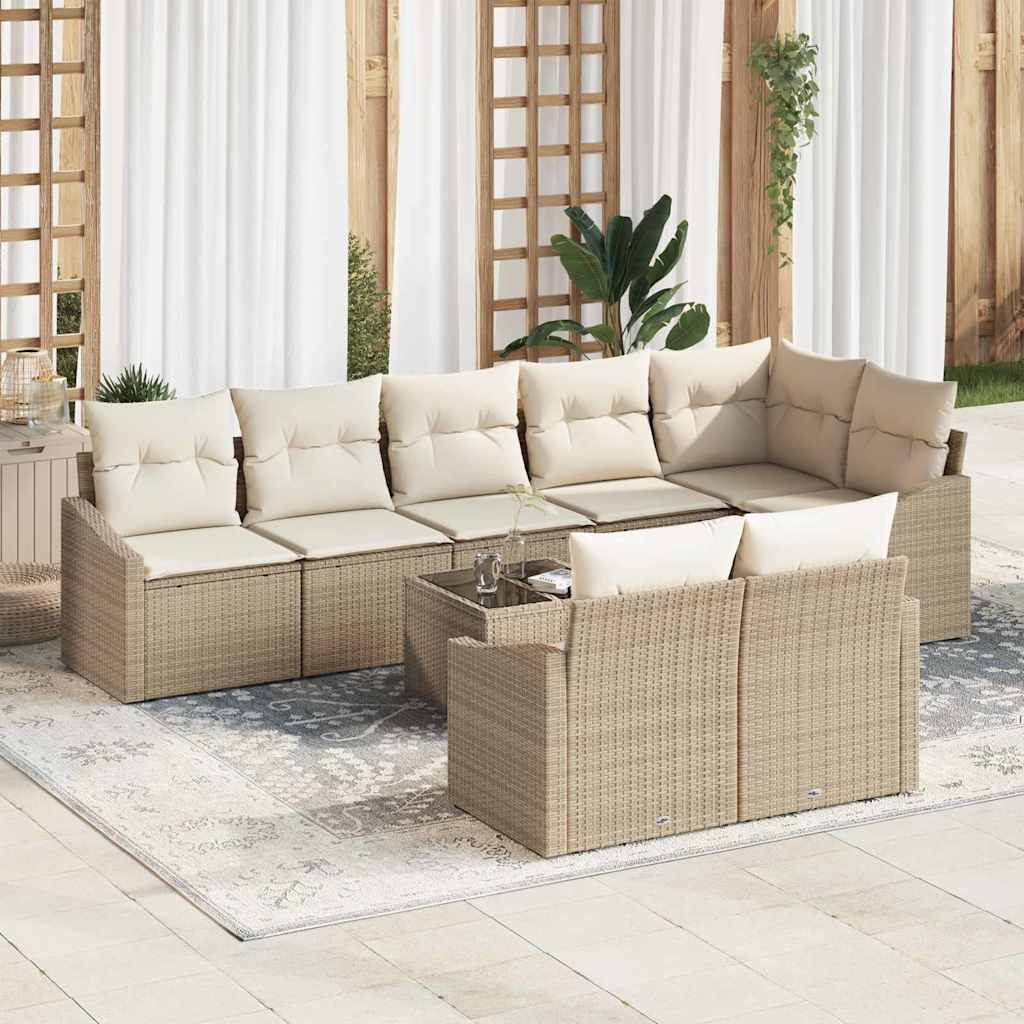 Tuinbankenset Met Kussen 8 Pcs Poly Rattan