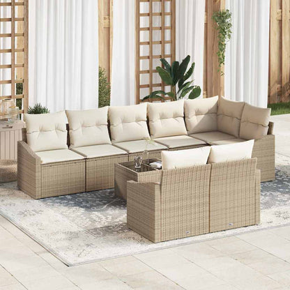 Tuinbankenset Met Kussen 8 Pcs Poly Rattan