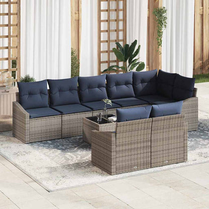 Tuinbankenset Met Kussen 8 Pcs Poly Rattan