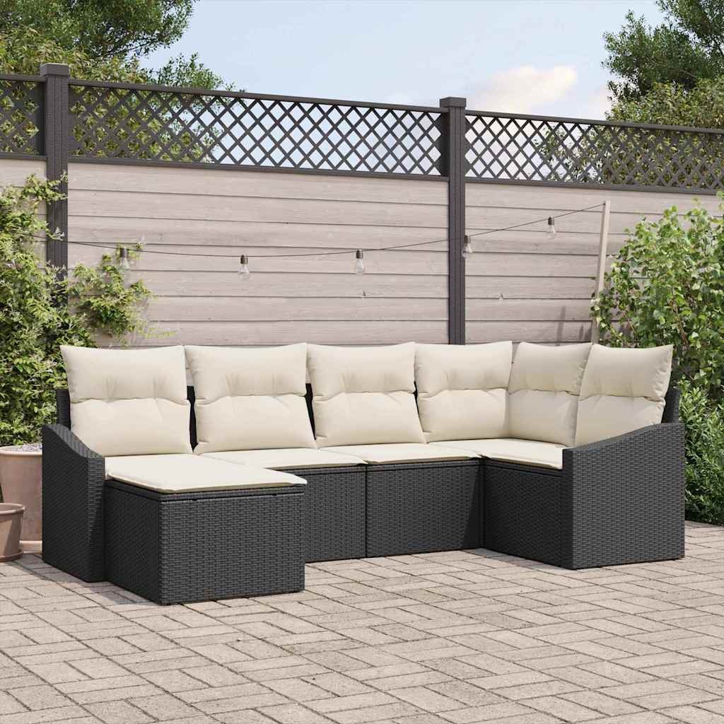 Tuin Eetset Met Kussen Met Opslag 6 Pcs En Crème