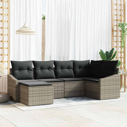 Tuin Eetset 6 Pcs Poly Rattan En Poedergecoat Staal