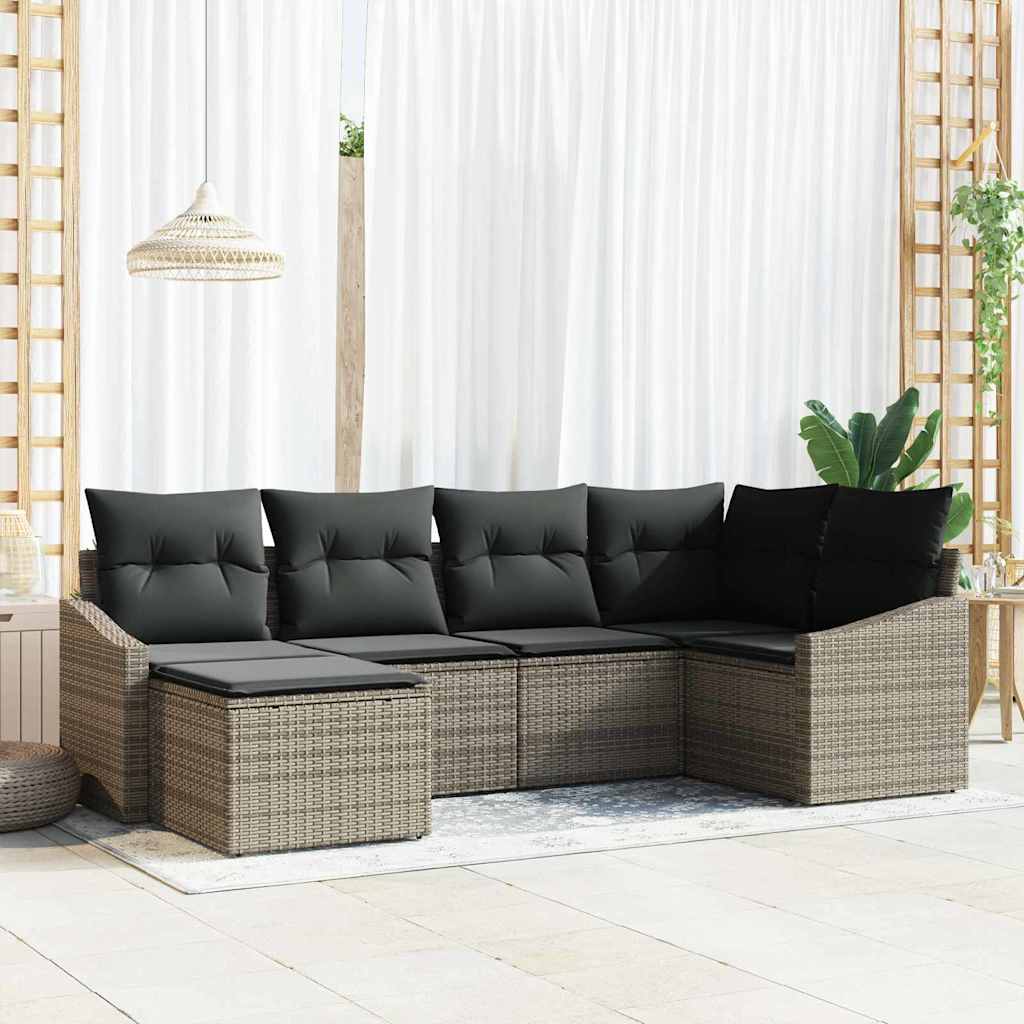 Tuin Eetset Met Kussen Met Opslag 6 Pcs En Crème