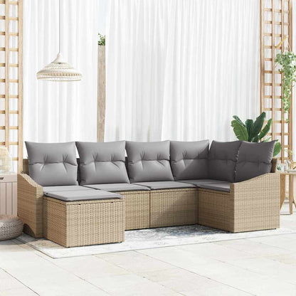Tuin Eetset Met Kussen Met Opslag 6 Pcs En Crème