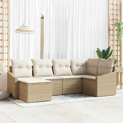 Tuin Eetset Met Kussen Met Opslag 6 Pcs En Crème