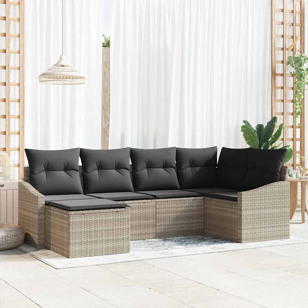 Tuin Eetset Met Kussen Met Opslag 6 Pcs En Crème