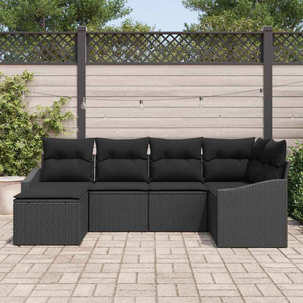 Tuin Eetset 6 Pcs Poly Rattan En Poedergecoat Staal