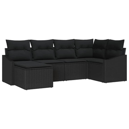 Tuin Eetset 6 Pcs Poly Rattan En Poedergecoat Staal
