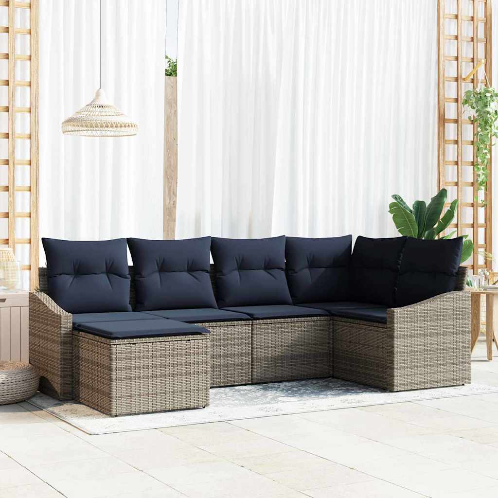 Bankstel Met Kussen 6 Pcs Poly Rattan