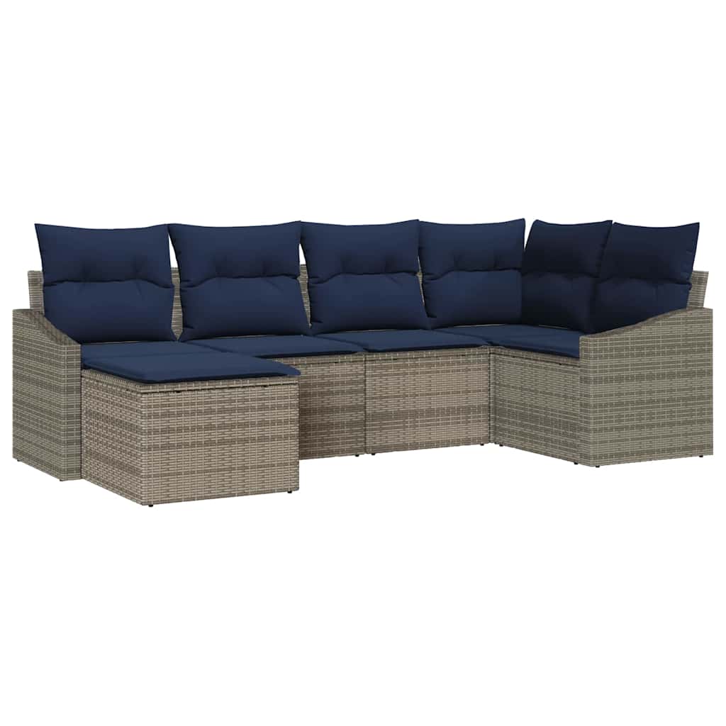 Bankstel Met Kussen 6 Pcs Poly Rattan