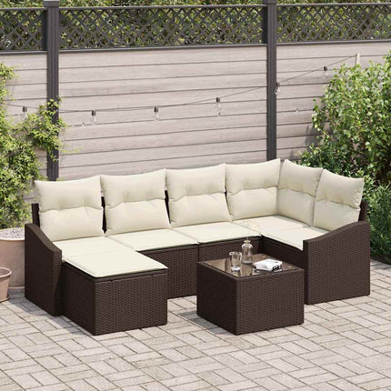 Tuin Eetset 6 Pcs Poly Rattan En Poedergecoat Staal