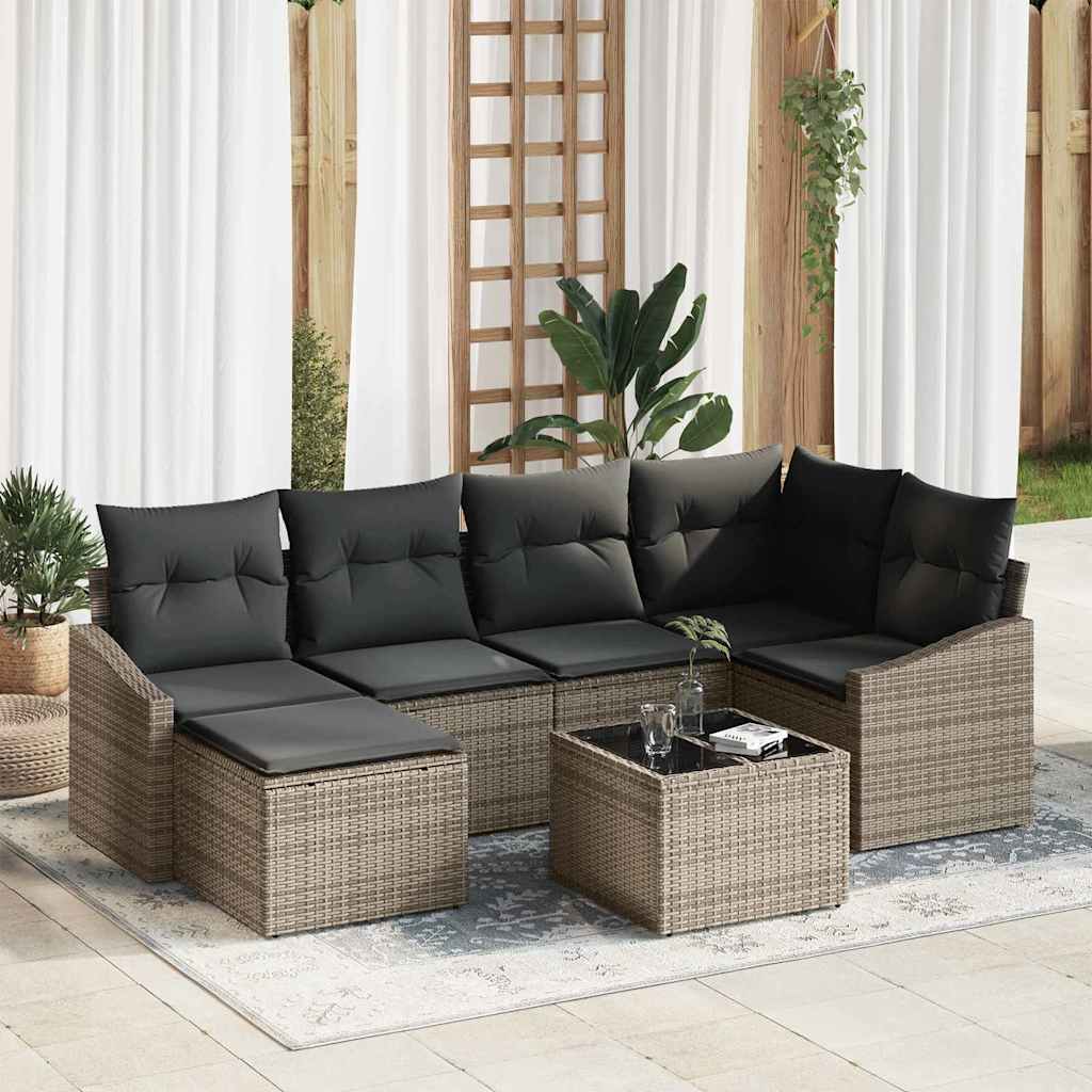 Tuin Eetset Met Kussen Met Opslag 6 Pcs En Crème