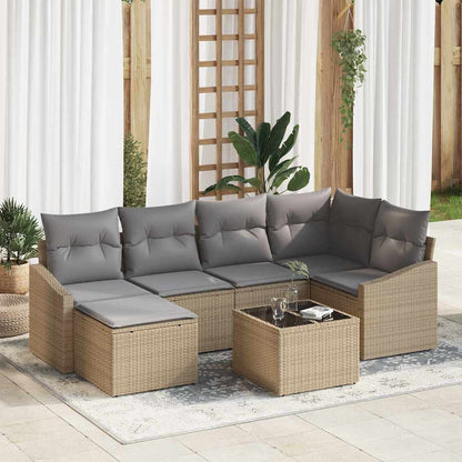 Tuin Eetset Met Kussen Met Opslag 6 Pcs En Crème