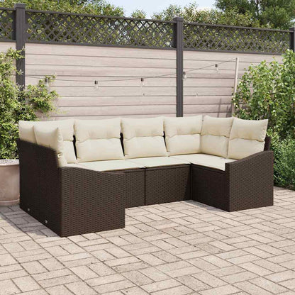 Tuinbankenset Met Opslag 6 Pcs En Crème Poly Rattan