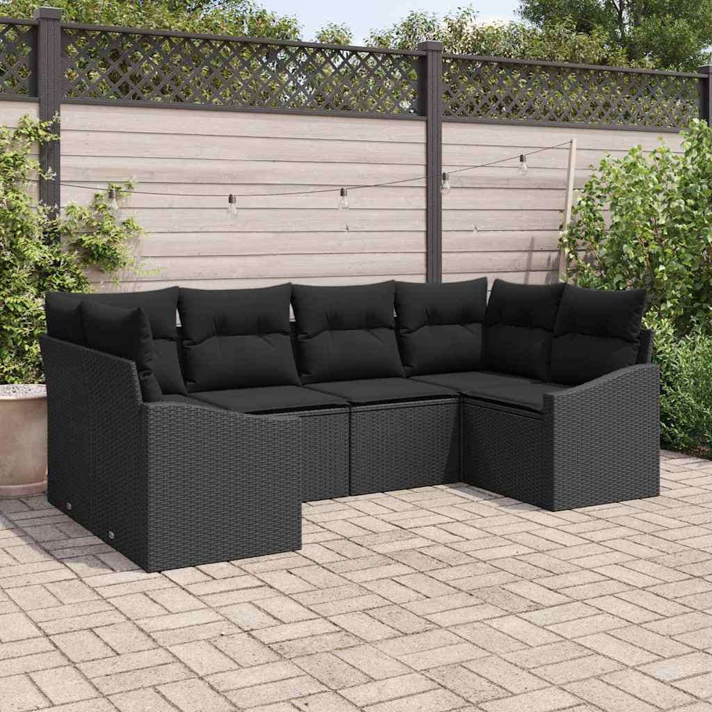 Tuinbankenset Met Opslag 6 Pcs En Crème Poly Rattan