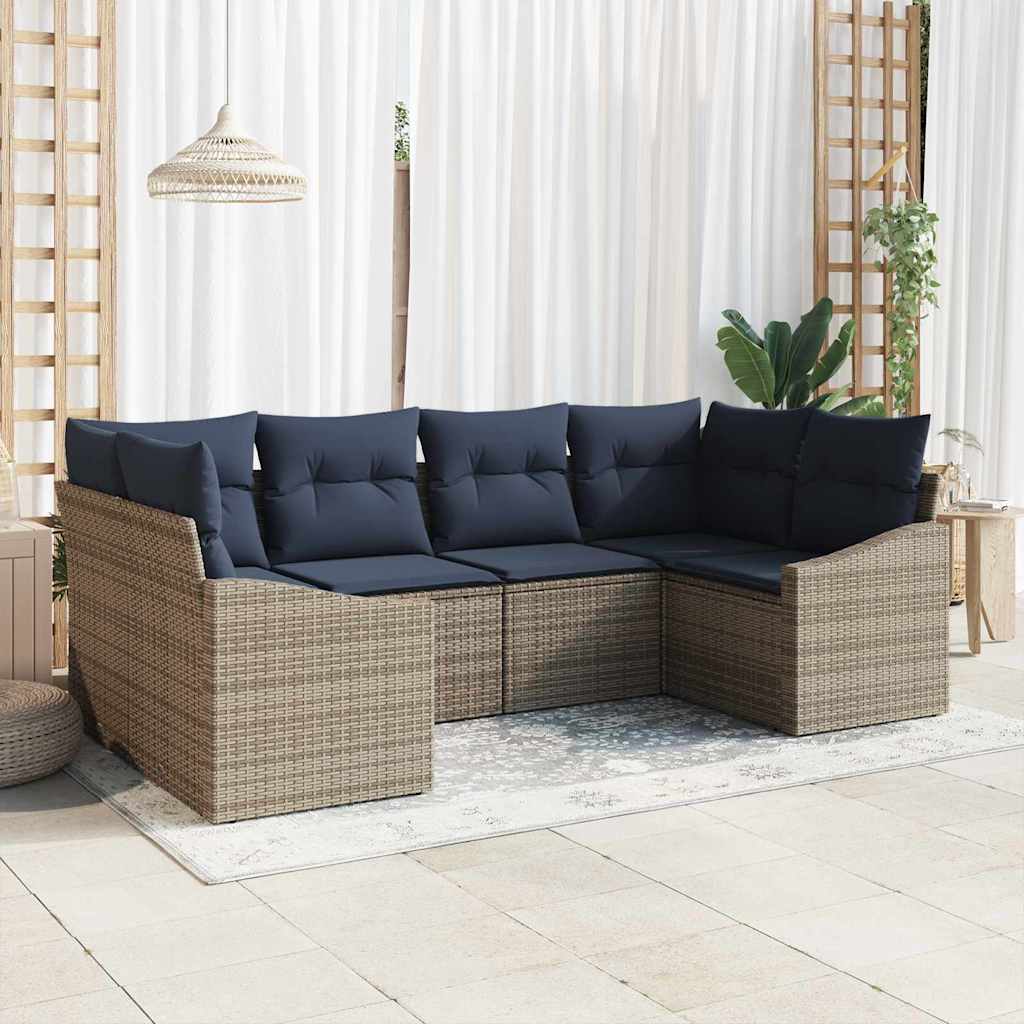 Tuinbankenset Met Opslag 6 Pcs Poly Rattan