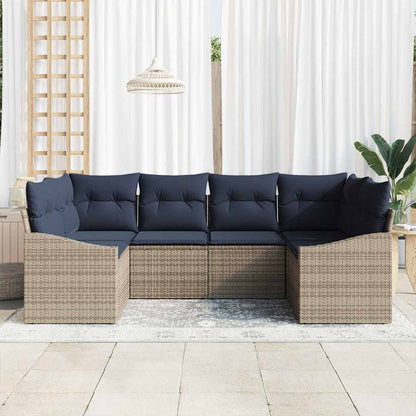 Tuinbankenset Met Opslag 6 Pcs Poly Rattan