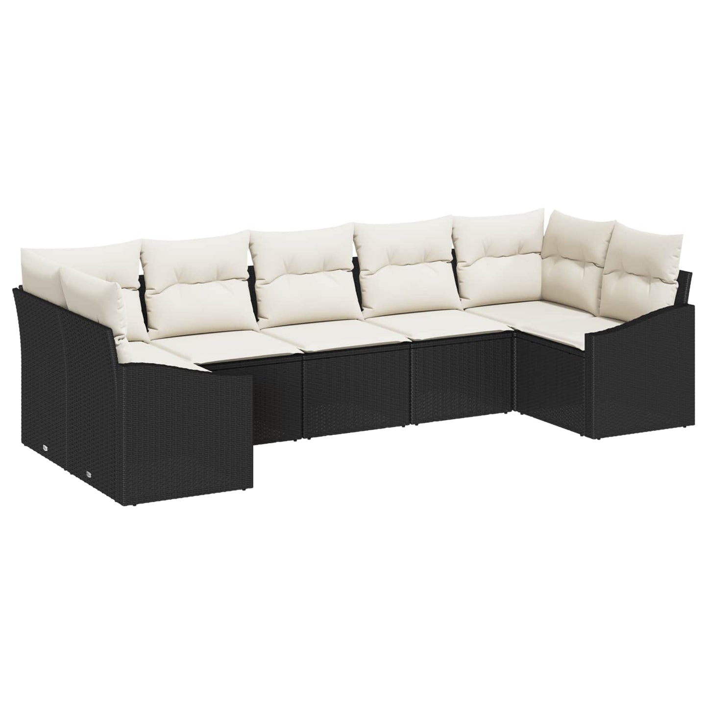 Tuinbankenset Met Opslag 7 Pcs En Crème Poly Rattan