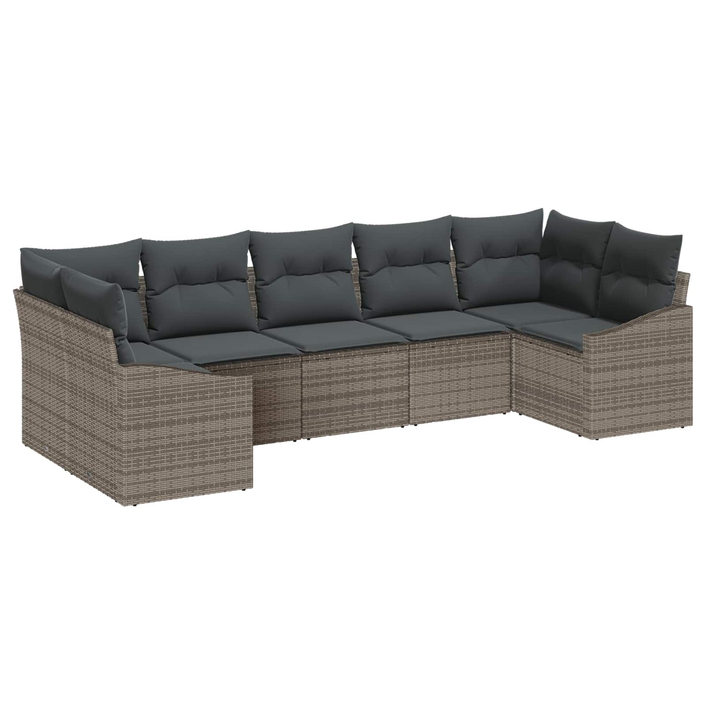 Tuinbankenset Met Opslag 7 Pcs En Crème Poly Rattan