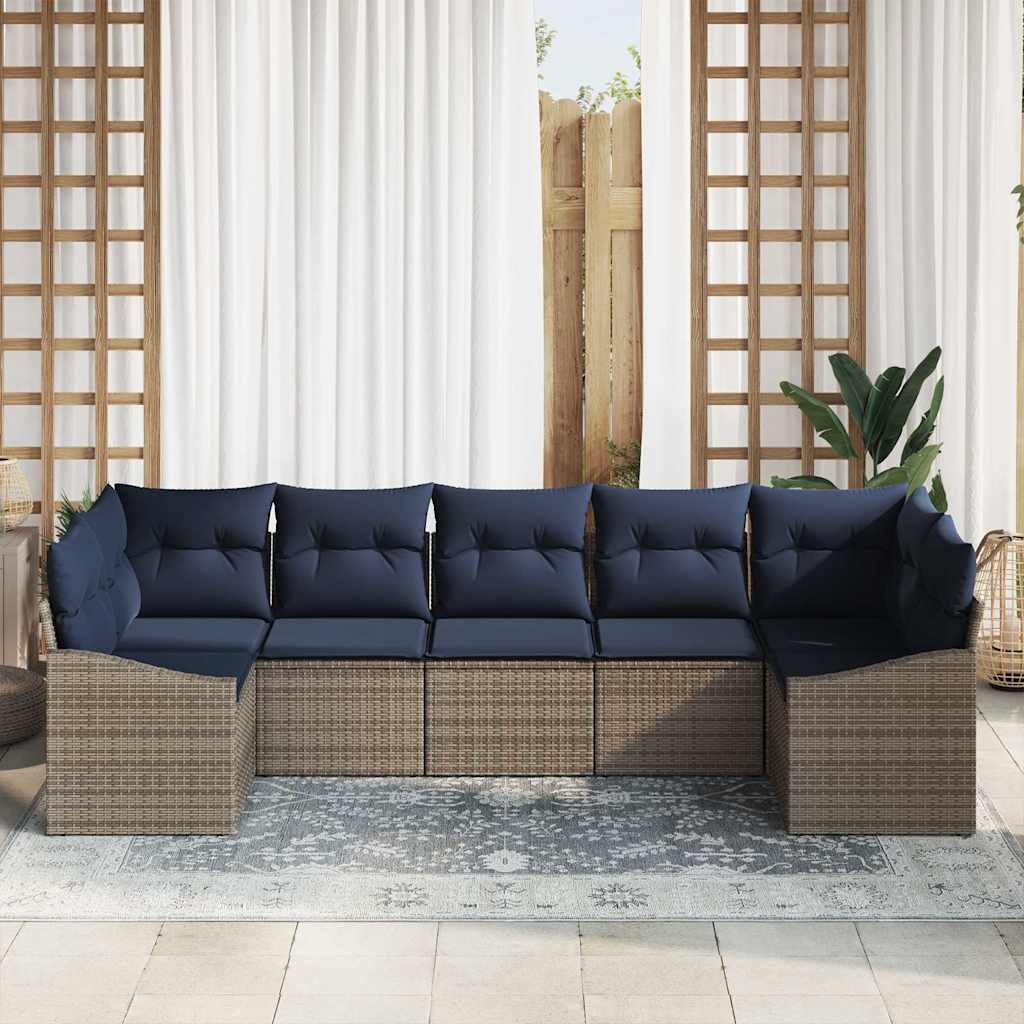 Tuinbankenset Met Opslag 7 Pcs Poly Rattan